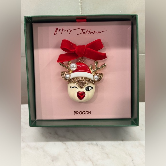 Betsey Johnson Jewelry - Betsey Johnson Winking Reindeer Brooch